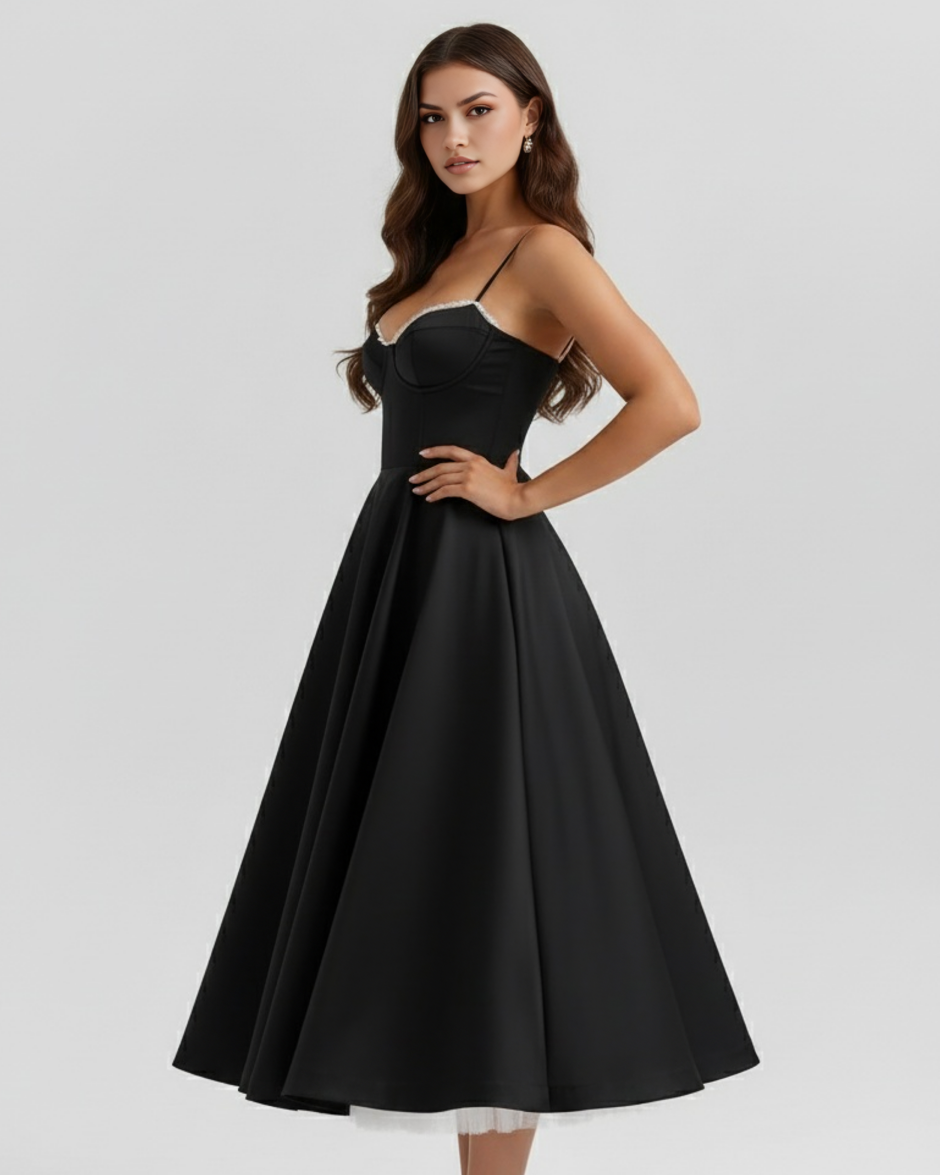 Sukienka Selene – Czarny Midi