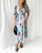 Taylor - Elegancka maxi sukienka w kwiaty