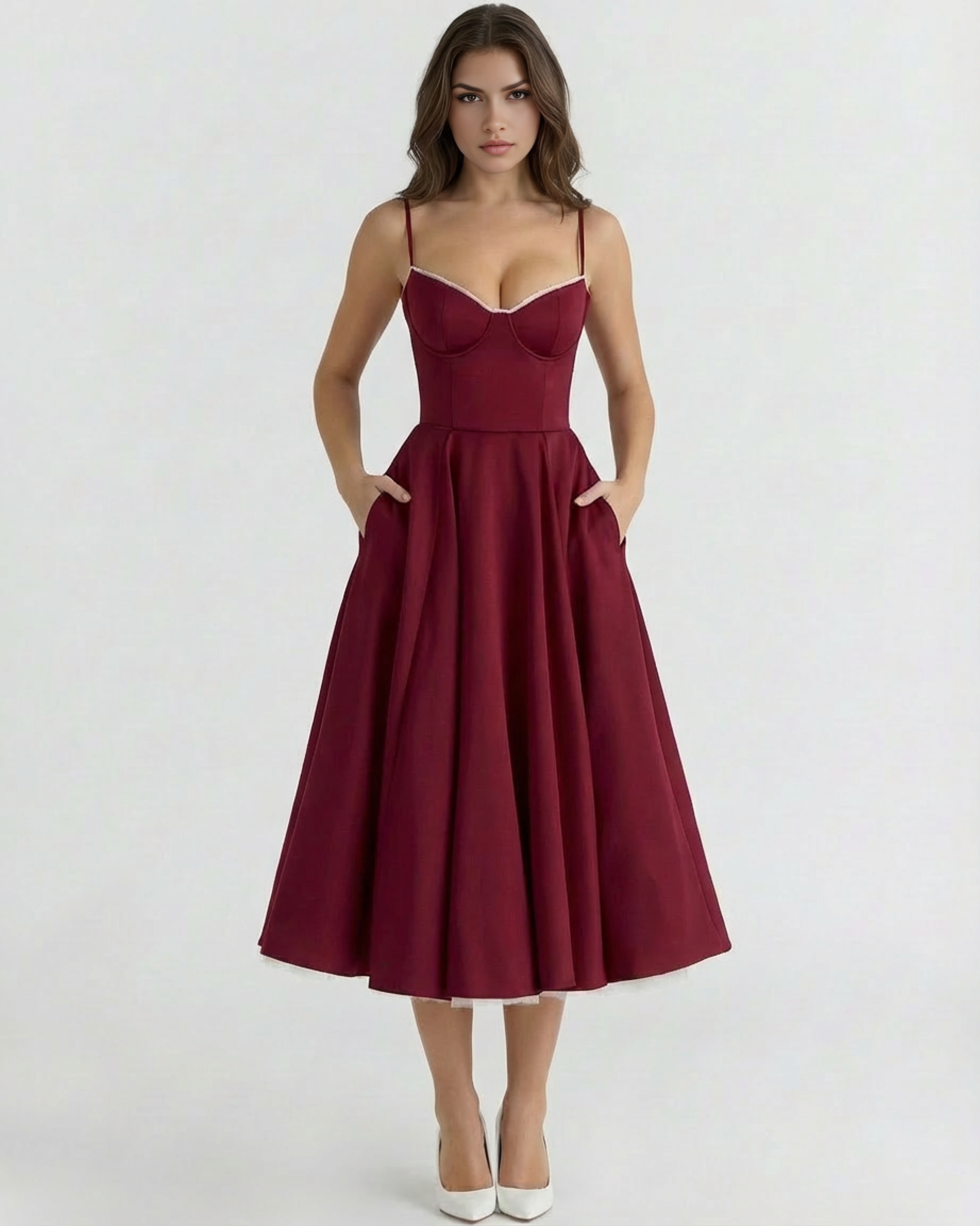 Sukienka Selene – Bordowy