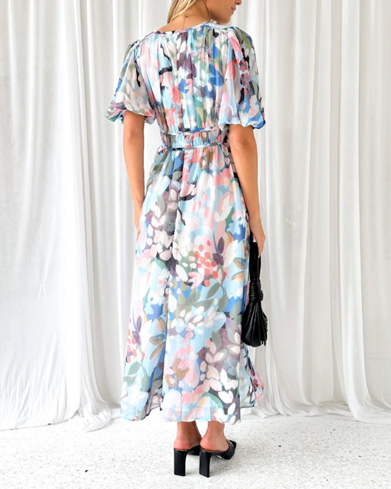 Taylor - Elegancka maxi sukienka w kwiaty