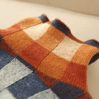Bethany - Damski sweter patchworkowy z golfem