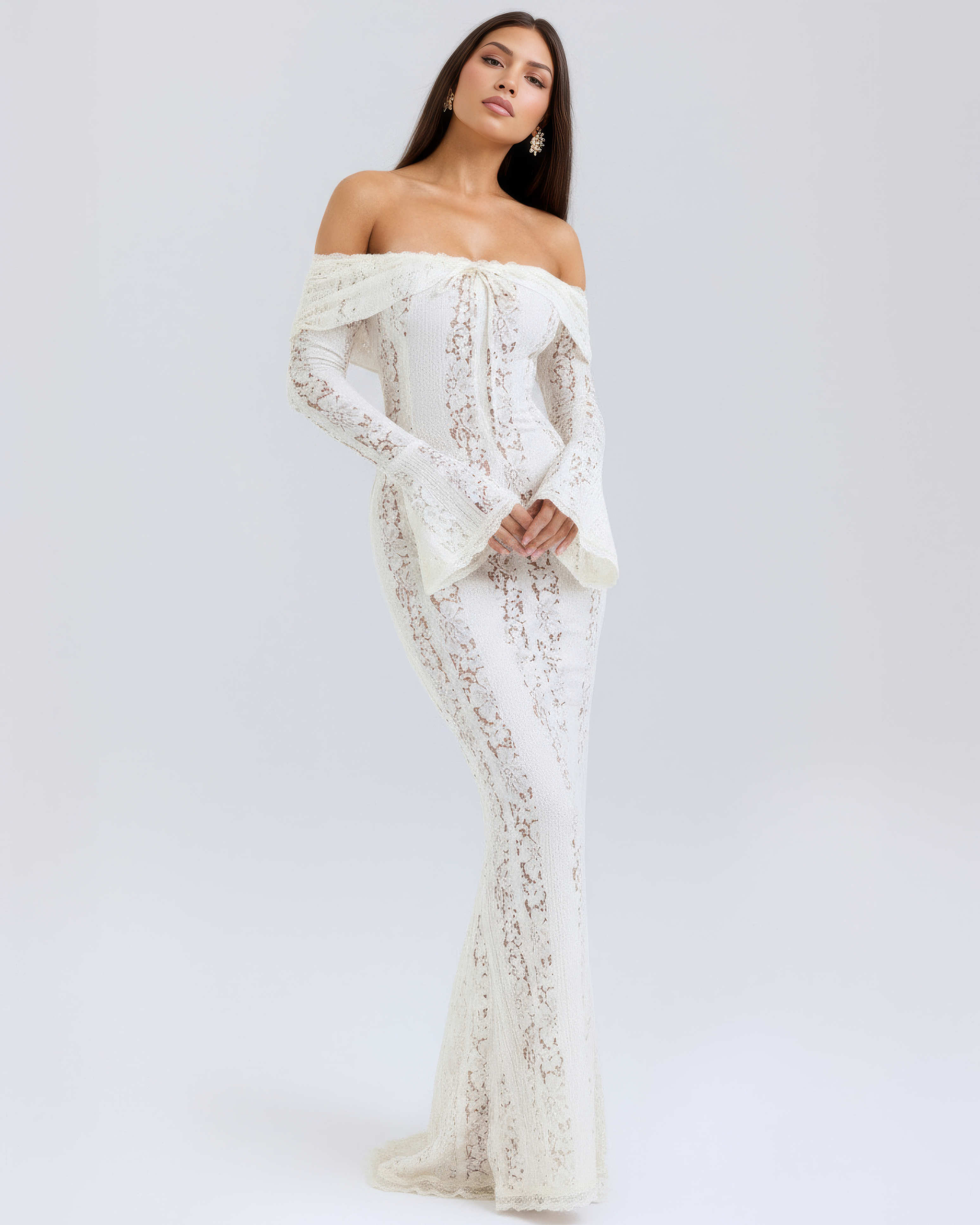 Sukienka Alessandra Off Shoulder – Biały