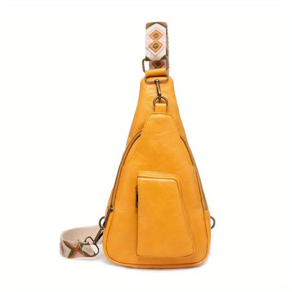 Mackenzie - Vintageowa torba crossbody z geometrycznym paskiem