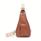Mackenzie - Vintageowa torba crossbody z geometrycznym paskiem