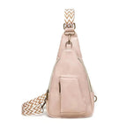 Mackenzie - Vintageowa torba crossbody z geometrycznym paskiem