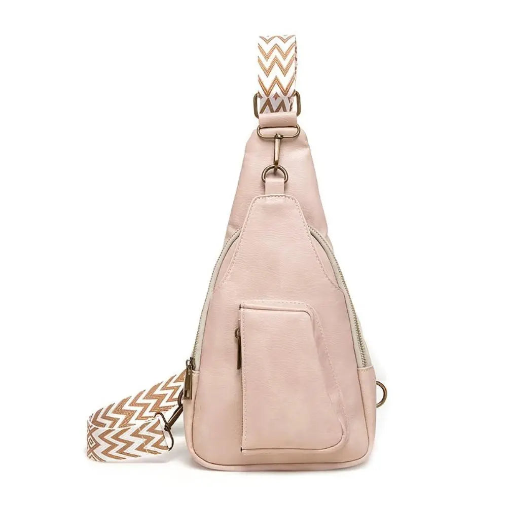 Mackenzie - Vintageowa torba crossbody z geometrycznym paskiem