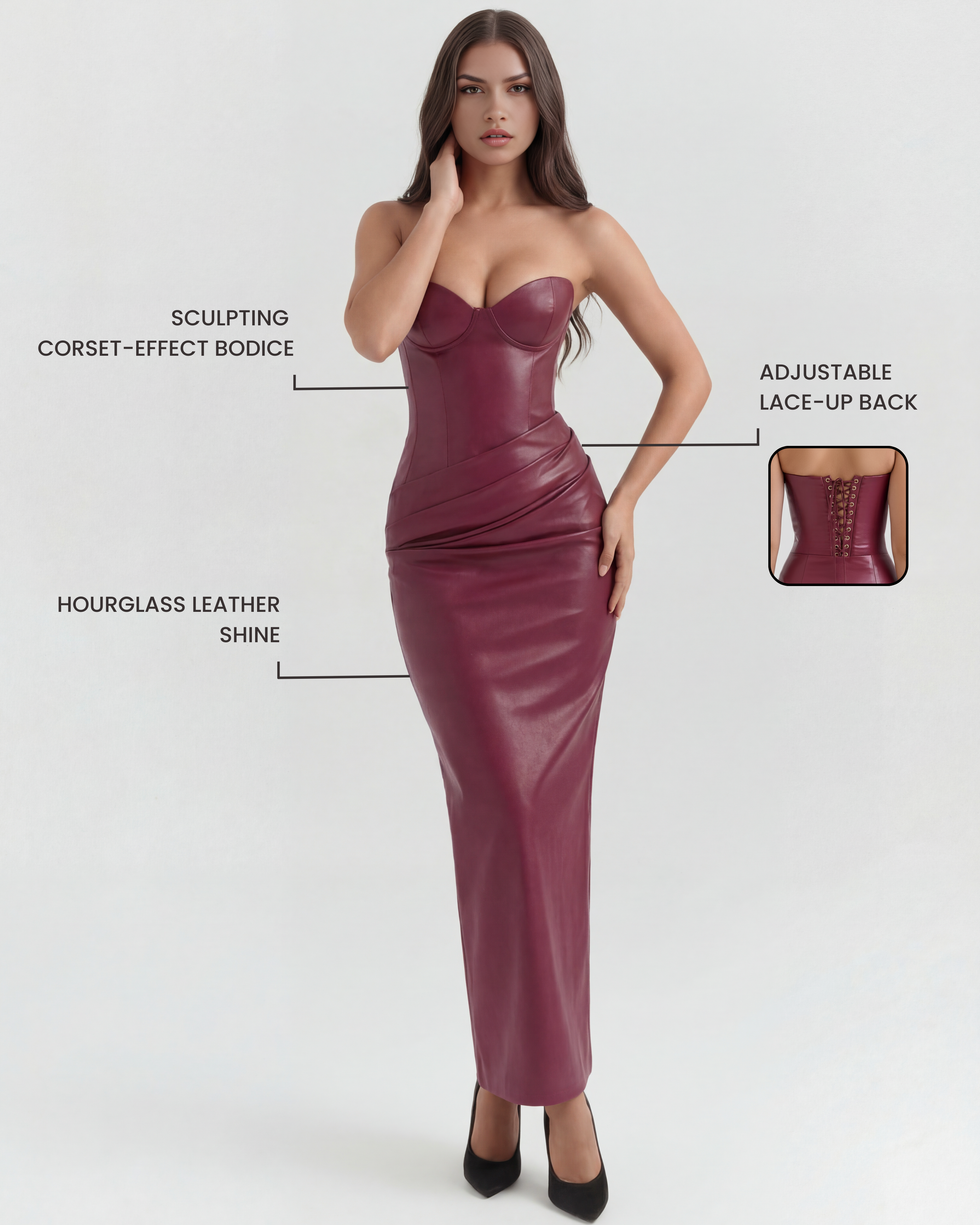 Sukienka Vanessa – Bordowy