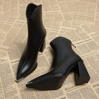 Hope - Damskie stylowe botki Chelsea z chromowanym noskiem