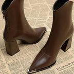 Hope - Damskie stylowe botki Chelsea z chromowanym noskiem