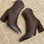 Hope - Damskie stylowe botki Chelsea z chromowanym noskiem