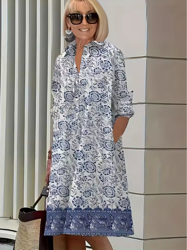 Clio - Luźna koszulowa sukienka do codziennych i uniwersalnych stylizacji