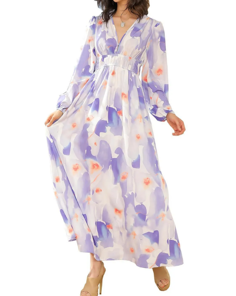 Taylor - Elegancka maxi sukienka w kwiaty