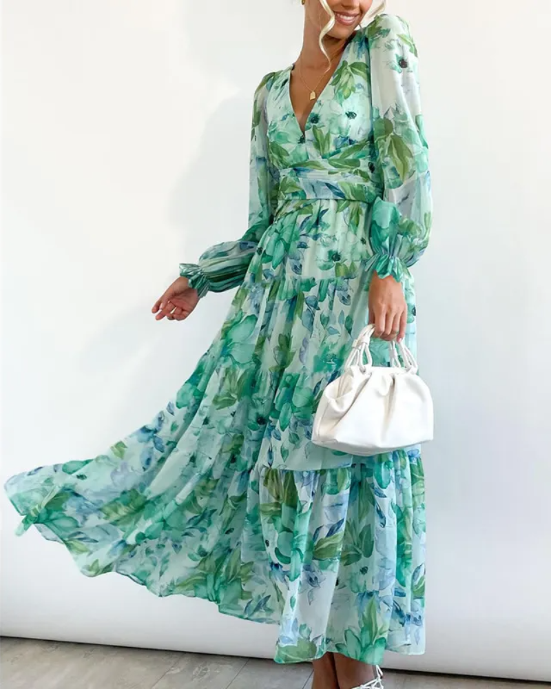 Taylor - Elegancka maxi sukienka w kwiaty
