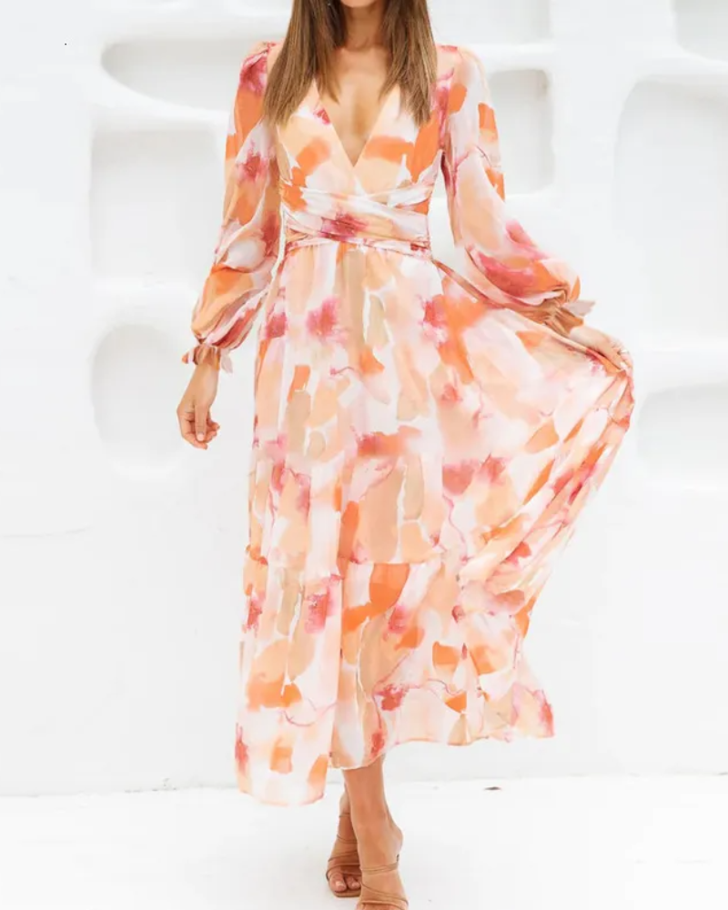 Taylor - Elegancka maxi sukienka w kwiaty