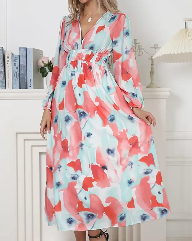 Taylor - Elegancka maxi sukienka w kwiaty