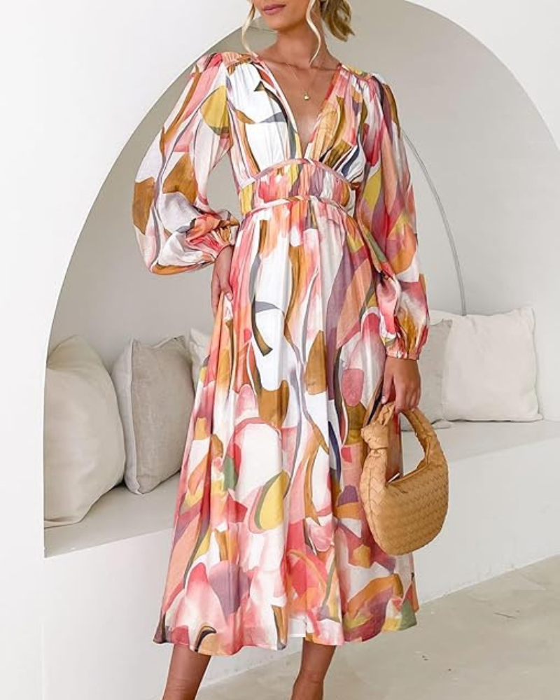 Taylor - Elegancka maxi sukienka w kwiaty