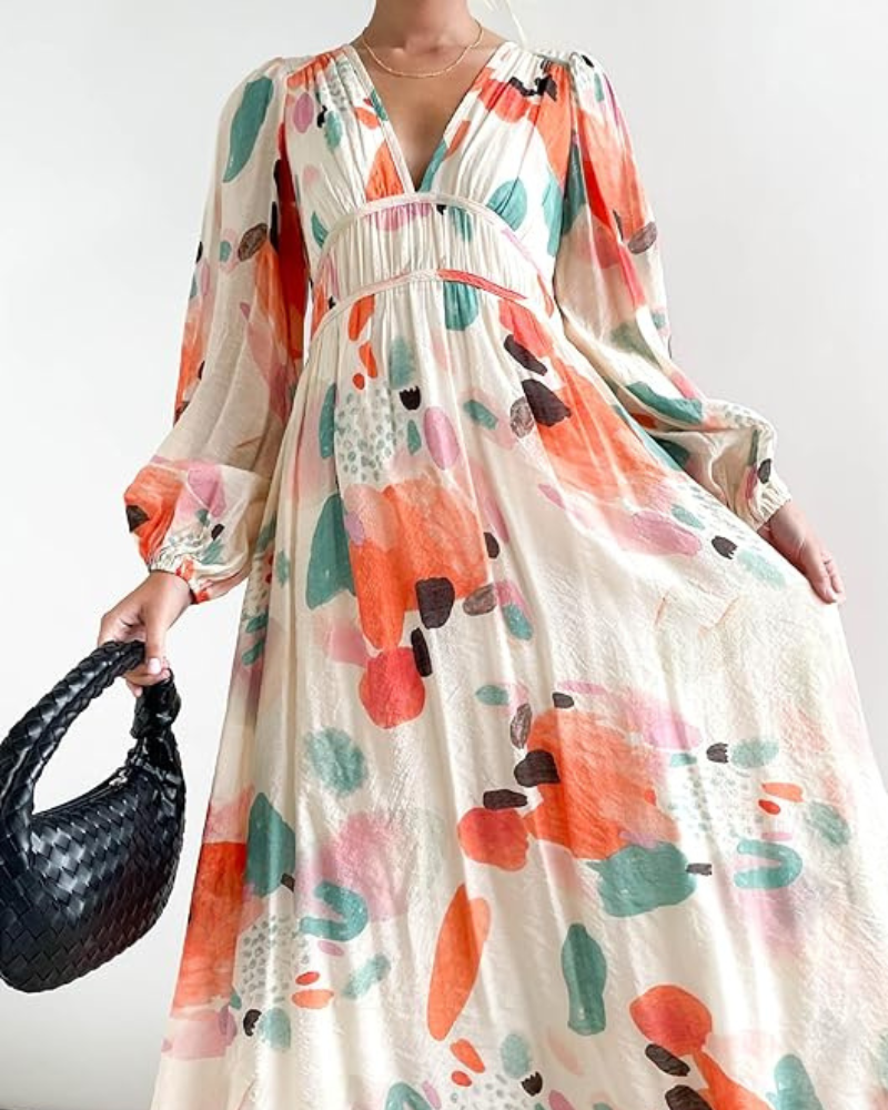 Taylor - Elegancka maxi sukienka w kwiaty