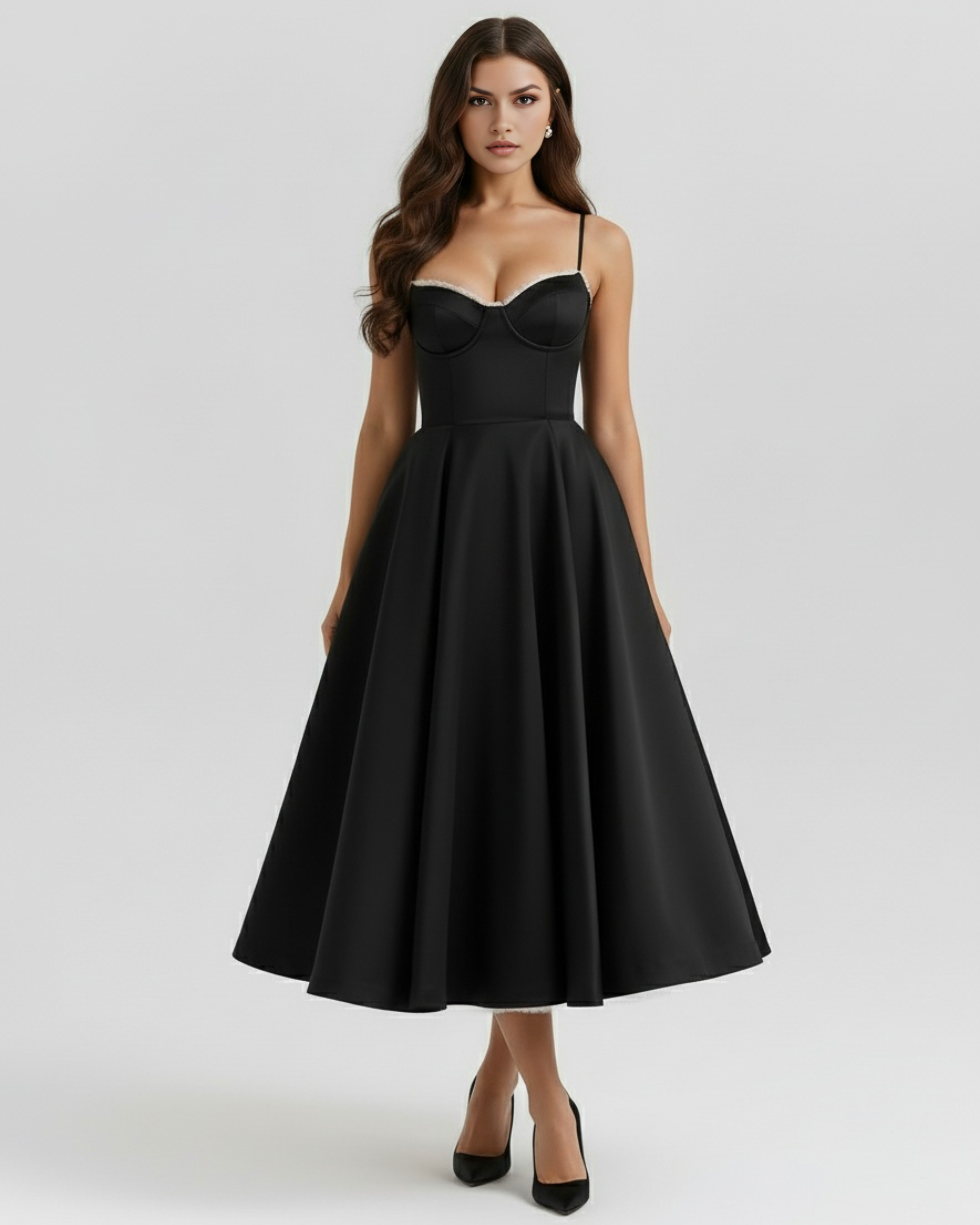 Sukienka Selene – Czarny Midi