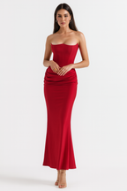 Vera - elegancka sukienka maxi bez ramiątek