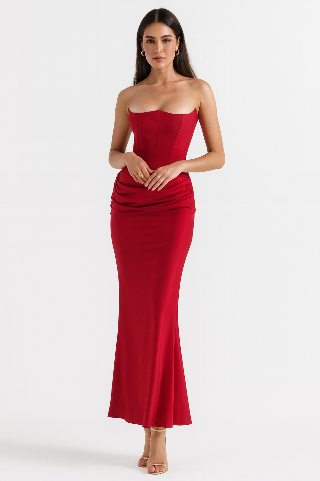 Vera - elegancka sukienka maxi bez ramiątek