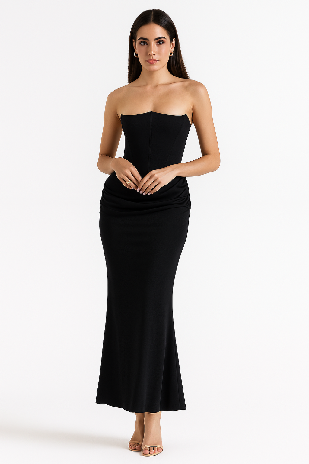 Vera - elegancka sukienka maxi bez ramiątek