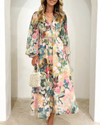 Taylor - Elegancka maxi sukienka w kwiaty
