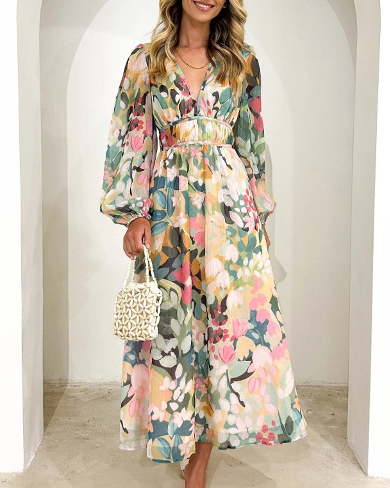 Taylor - Elegancka maxi sukienka w kwiaty