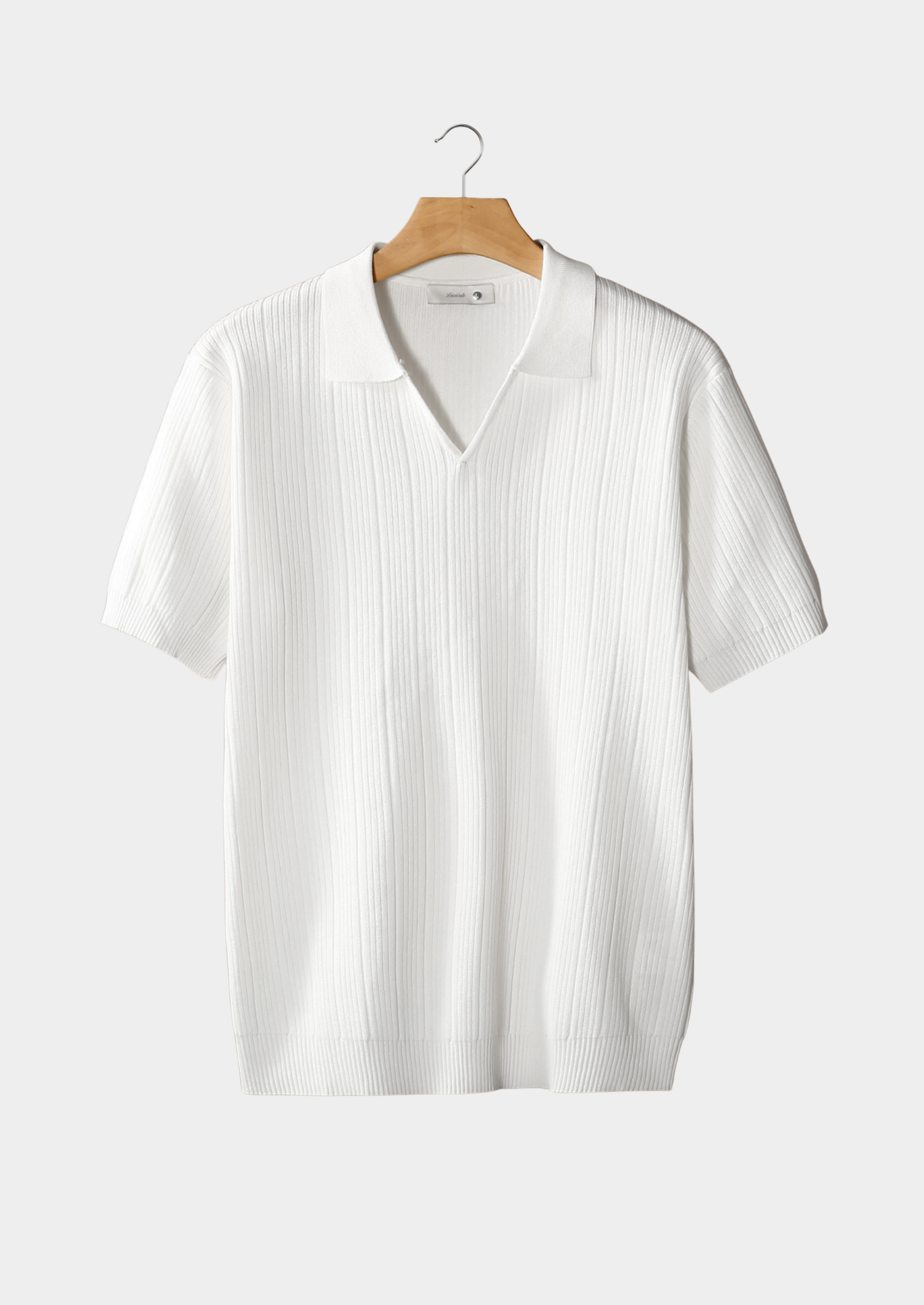 Polo żebrowane z otwartym kołnierzem