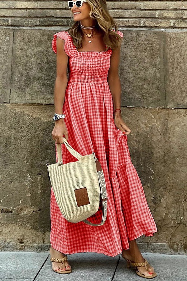 Poppy - Sukienka w kratkę gingham o letnim powiewie