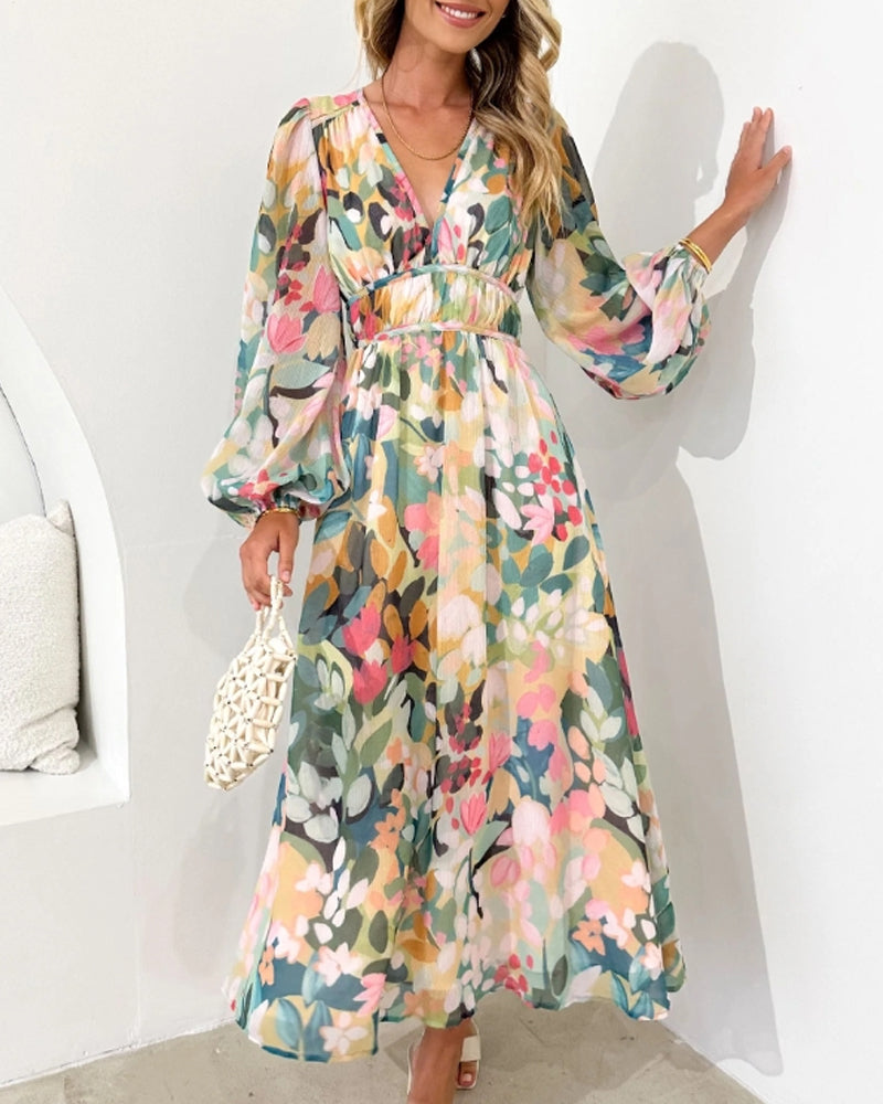 Taylor - Elegancka maxi sukienka w kwiaty