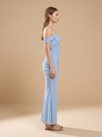 Sukienka Bodycon Niebieska - bok