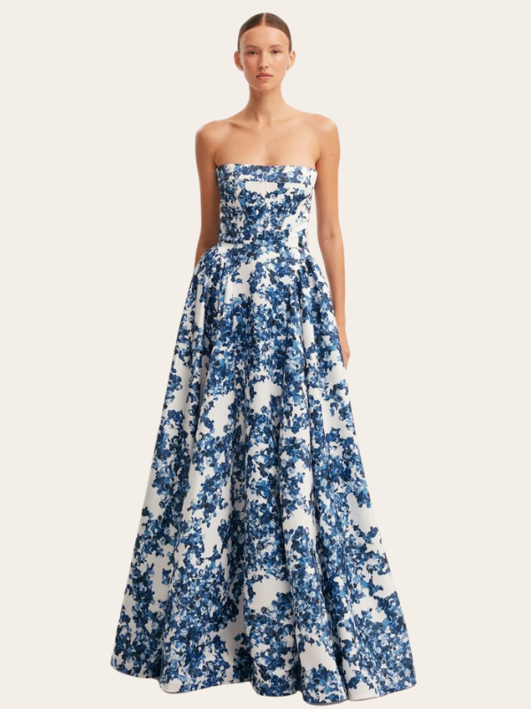 Ariana - Elegancka sukienka maxi bez ramiątek
