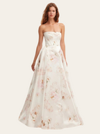 Ariana - Elegancka sukienka maxi bez ramiątek