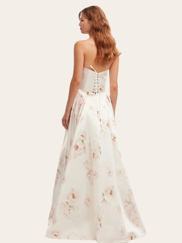 Ariana - Elegancka sukienka maxi bez ramiątek