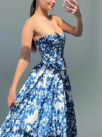 Ariana - Elegancka sukienka maxi bez ramiątek