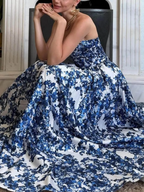 Ariana - Elegancka sukienka maxi bez ramiątek