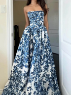 Ariana - Elegancka sukienka maxi bez ramiątek